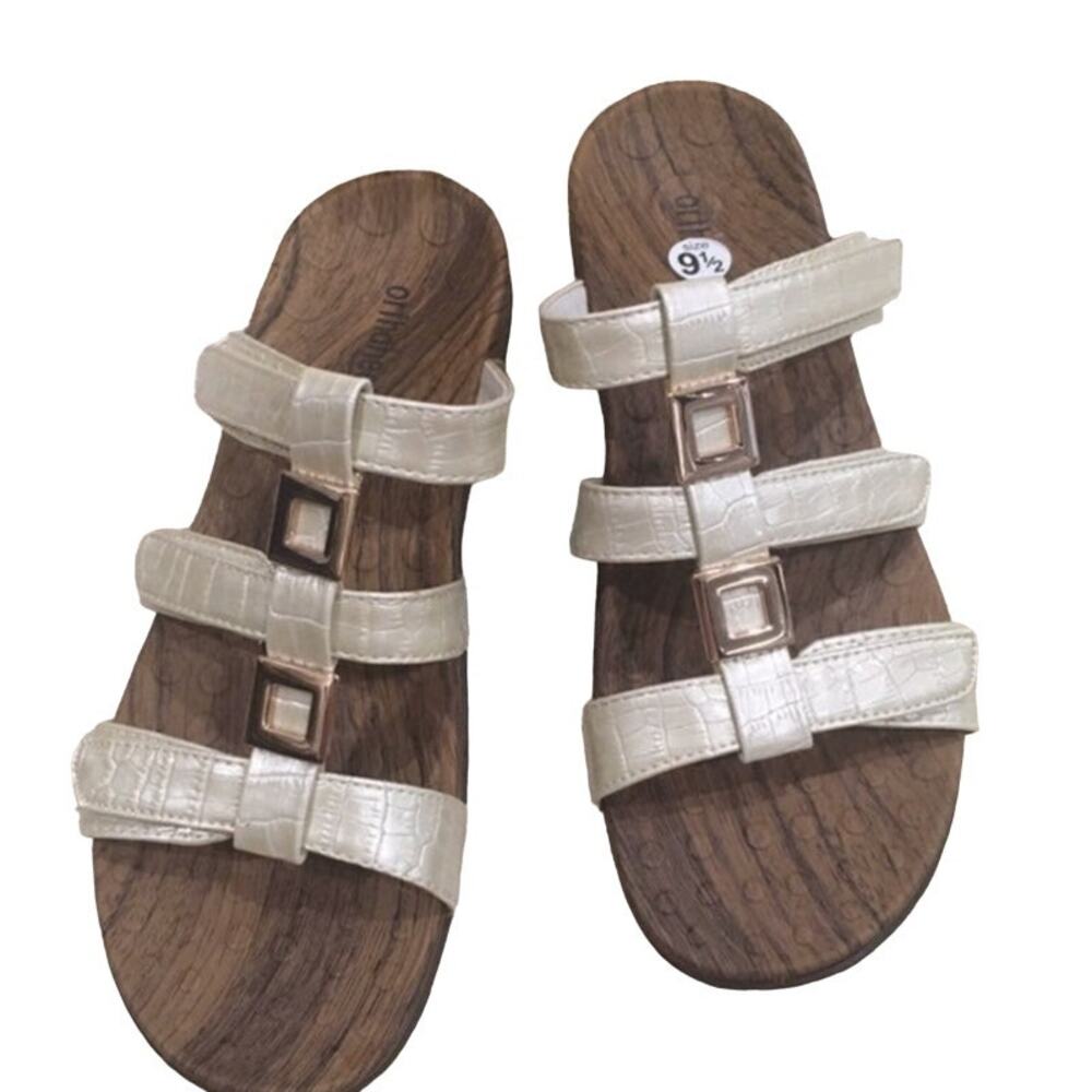 New NWOT Orthaheel adjustable sandals 9 gold wide